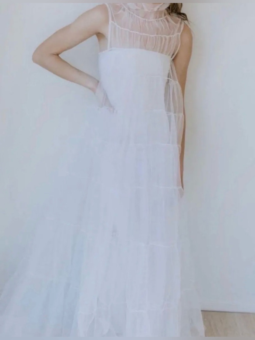 Untamed Petals Roses High Neck Tulle Gown